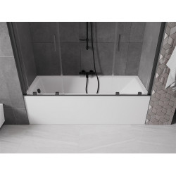 Mexen Velar Duo Kádparaván 2 részes  csúszó 200 x 150 cm,  átlátszó nano, gun gray s csiszolt- 896-200-000-02-66 Kádparaván