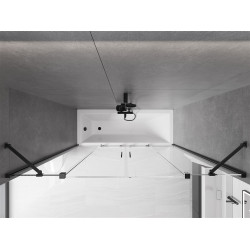 Mexen Velar Duo Kádparaván 2 részes  csúszó 170 x 150 cm,  átlátszó nano, fekete - 896-170-000-02-70 Kádparaván
