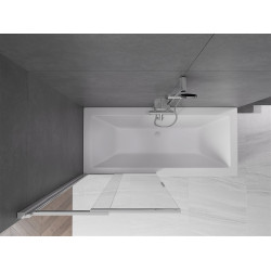 Mexen Fox Kádparaván 2 részes  csúszó 85 x 150 cm,  átlátszó nano, króm - 891-085-002-01-00 Kádparaván
