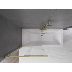 Mexen Fox Kádparaván 2 részes  csúszó 85 x 150 cm,  átlátszó nano, arany - 891-085-002-50-00 Kádparaván
