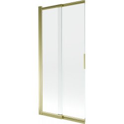 Mexen Fox Kádparaván 2 részes  csúszó 85 x 150 cm,  átlátszó nano, arany - 891-085-002-50-00 Kádparaván Fürdökád Mexen