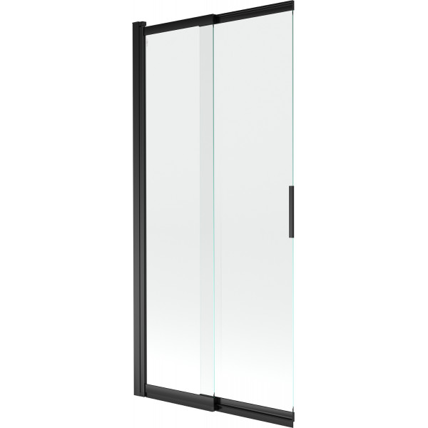 Mexen Fox Kádparaván 2 részes  csúszó 85 x 150 cm,  átlátszó nano, fekete - 891-085-002-70-00 Kádparaván
