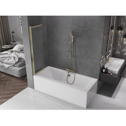 Mexen Fox Kádparaván 2 részes  csúszó 85 x 150 cm, szron, arany - 891-085-002-50-30 Kádparaván