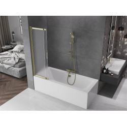Mexen Fox Kádparaván 2 részes  csúszó 85 x 150 cm, szron, arany - 891-085-002-50-30 Kádparaván