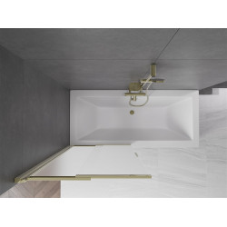 Mexen Fox Kádparaván 2 részes  csúszó 85 x 150 cm, szron, arany - 891-085-002-50-30 Kádparaván