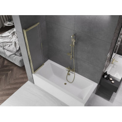 Mexen Fox Kádparaván 2 részes  csúszó 85 x 150 cm, szron, arany - 891-085-002-50-30 Kádparaván