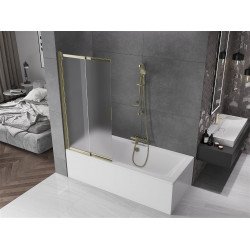 Mexen Fox Kádparaván 2 részes  csúszó 85 x 150 cm, szron, arany - 891-085-002-50-30 Kádparaván Fürdökád Mexen
