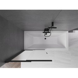 Mexen Fox Kádparaván 2 részes  csúszó 85 x 150 cm, szron, fekete - 891-085-002-70-30 Kádparaván