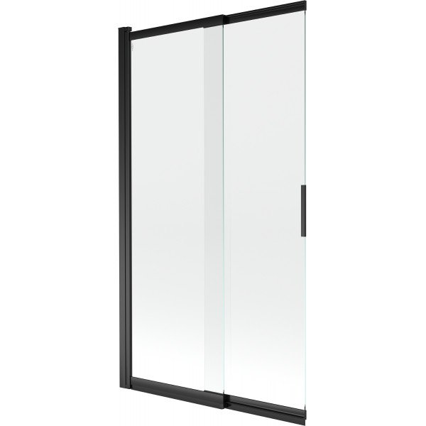 Mexen Fox Kádparaván 2 részes  csúszó 100 x 150 cm,  átlátszó nano, fekete - 891-100-002-70-00 Kádparaván