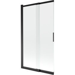 Mexen Fox Kádparaván 2 részes  csúszó 100 x 150 cm,  átlátszó nano, fekete - 891-100-002-70-00 Kádparaván Fürdökád Mexen
