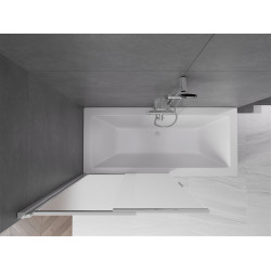 Mexen Fox Kádparaván 2 részes  csúszó 100 x 150 cm, szron, króm - 891-100-002-01-30 Kádparaván