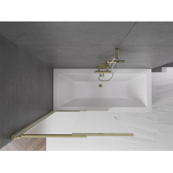 Mexen Fox Kádparaván 2 részes  csúszó 100 x 150 cm, szron, arany - 891-100-002-50-30 Kádparaván