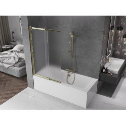 Mexen Fox Kádparaván 2 részes  csúszó 100 x 150 cm, szron, arany - 891-100-002-50-30 Kádparaván Fürdökád Mexen