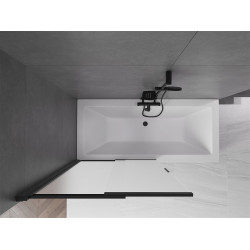 Mexen Fox Kádparaván 2 részes  csúszó 100 x 150 cm, szron, fekete - 891-100-002-70-30 Kádparaván
