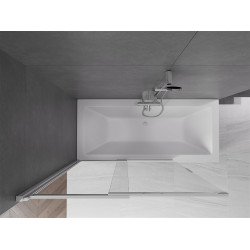 Mexen Fox Kádparaván 2 részes  csúszó 120 x 150 cm,  átlátszó nano, króm - 891-120-002-01-00 Kádparaván