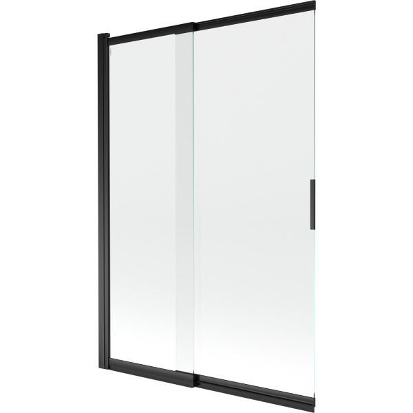 Mexen Fox Kádparaván 2 részes  csúszó 120 x 150 cm,  átlátszó nano, fekete - 891-120-002-70-00 Kádparaván