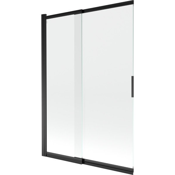 Mexen Fox Kádparaván 2 részes  csúszó 120 x 150 cm,  átlátszó nano, fekete - 891-120-002-70-00 Kádparaván