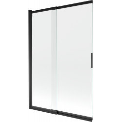 Mexen Fox Kádparaván 2 részes  csúszó 120 x 150 cm,  átlátszó nano, fekete - 891-120-002-70-00 Kádparaván Fürdökád Mexen
