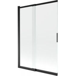 Mexen Fox Kádparaván 2 részes  csúszó 120 x 150 cm,  átlátszó nano, fekete - 891-120-002-70-00 Kádparaván Fürdökád Mexen
