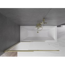 Mexen Fox Kádparaván 2 részes  csúszó 120 x 150 cm, szron, arany - 891-120-002-50-30 Kádparaván