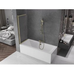 Mexen Fox Kádparaván 2 részes  csúszó 120 x 150 cm, szron, arany - 891-120-002-50-30 Kádparaván