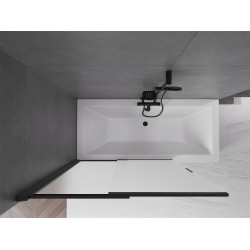 Mexen Fox Kádparaván 2 részes  csúszó 120 x 150 cm, szron, fekete - 891-120-002-70-30 Kádparaván