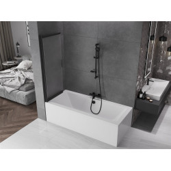 Mexen Fox Kádparaván 2 részes  csúszó 120 x 150 cm, szron, fekete - 891-120-002-70-30 Kádparaván