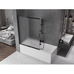Mexen Fox Kádparaván 2 részes  csúszó 120 x 150 cm, szron, fekete - 891-120-002-70-30 Kádparaván Fürdökád Mexen