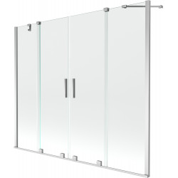Mexen Velar Duo Kádparaván 2 részes  csúszó 190 x 150 cm,  átlátszó nano, króm - 896-190-000-02-01 Kádparaván Fürdökád Mexen