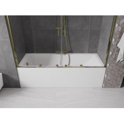 Mexen Velar Duo Kádparaván 2 részes  csúszó 190 x 150 cm,  átlátszó nano, arany - 896-190-000-02-50 Kádparaván