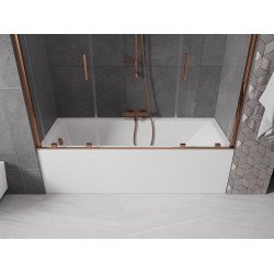 Mexen Velar Duo Kádparaván 2 részes  csúszó 190 x 150 cm,  átlátszó nano, rózsa arany - 896-190-000-02-60 Kádparaván