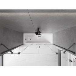 Mexen Velar Duo Kádparaván 2 részes  csúszó 190 x 150 cm,  átlátszó nano, gun gray s csiszolt- 896-190-000-02-66 Kádparaván