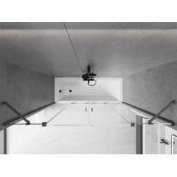 Mexen Velar Duo Kádparaván 2 részes  csúszó 190 x 150 cm,  átlátszó nano, gun gray s csiszolt- 896-190-000-02-66 Kádparaván