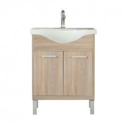 Nerva 65 cm-es butorhoz alsószekrény, mosdóval, Sonoma tölgy Mosdószekrény Mosdószekrény Luxury
