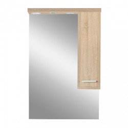 Nerva 65 cm-es tükrös felsöszekrény, Sonoma tölgy Fürdöszoba tükrös szekrény Fürdöszoba felsö szekrény Luxury