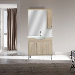 Nerva 85 cm-es tükrös felsöszekrény, Sonoma tölgy Fürdöszoba tükrös szekrény