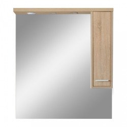 Nerva 85 cm-es tükrös felsöszekrény, Sonoma tölgy Fürdöszoba tükrös szekrény Fürdöszoba felsö szekrény Luxury