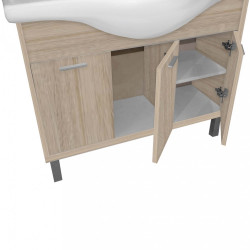 Nerva 105 cm-es tükrös felsöszekrény, Sonoma tölgy Fürdöszoba tükrös szekrény Fürdöszoba felsö szekrény Luxury