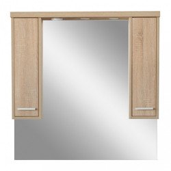 Nerva 105 cm-es tükrös felsöszekrény, Sonoma tölgy Fürdöszoba tükrös szekrény Fürdöszoba felsö szekrény Luxury