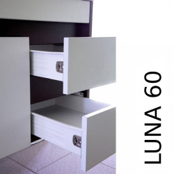 Luna 60 alsó fürdöszoba butor mosdóval, Rauna szil-Fehér Mosdószekrény