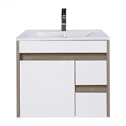 Luna 60 alsó fürdöszoba butor mosdóval, Rauna szil-Fehér Mosdószekrény Mosdószekrény Luxury