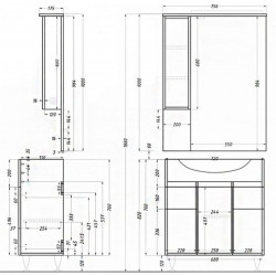 Bianca Plus 75 komplett fürdöszobabútor, sonoma tölgy szinben, jobbos nyitási irány Komplett fürdöszoba butor Komplett fürdöszoba butor Luxury