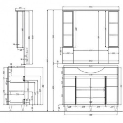 Bianca Plus 105 komplett fürdöszobabútor, sonoma tölgy szinben Komplett fürdöszoba butor Komplett fürdöszoba butor Luxury
