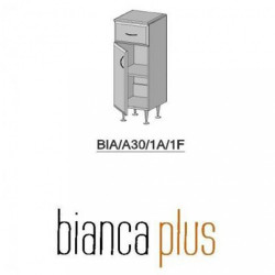 Bianca Plus 30 alacsony szekrény 1 ajtóval, 1 fiókkal, sonoma tölgy színben, jobbos Álló fürdöszoba szekrény Álló fürdöszoba szekrény Luxury