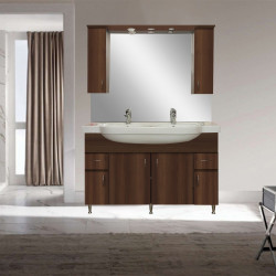 Bianca Plus 105 fürdöszoba butor felsöszekrény, aida dió színben Fürdöszoba tükrös szekrény