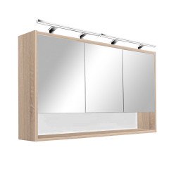 Luna 120 felsö tükrös szekrény, Sonoma tölgy Fürdöszoba tükrös szekrény Fürdöszoba felsö szekrény Luxury