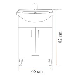Bianca Prime 65 komplett fürdõszobabútor, aida dió színben Komplett fürdöszoba butor