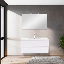 Vario Pull 100 alsó szekrény mosdóval tölgy-fehér Mosdószekrény Mosdószekrény Luxury