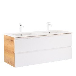 Vario Pull 120 alsó szekrény mosdóval tölgy-fehér Mosdószekrény Mosdószekrény Luxury