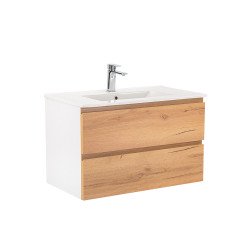 Vario Pull 80 alsó szekrény mosdóval fehér-tölgy Mosdószekrény Mosdószekrény Luxury